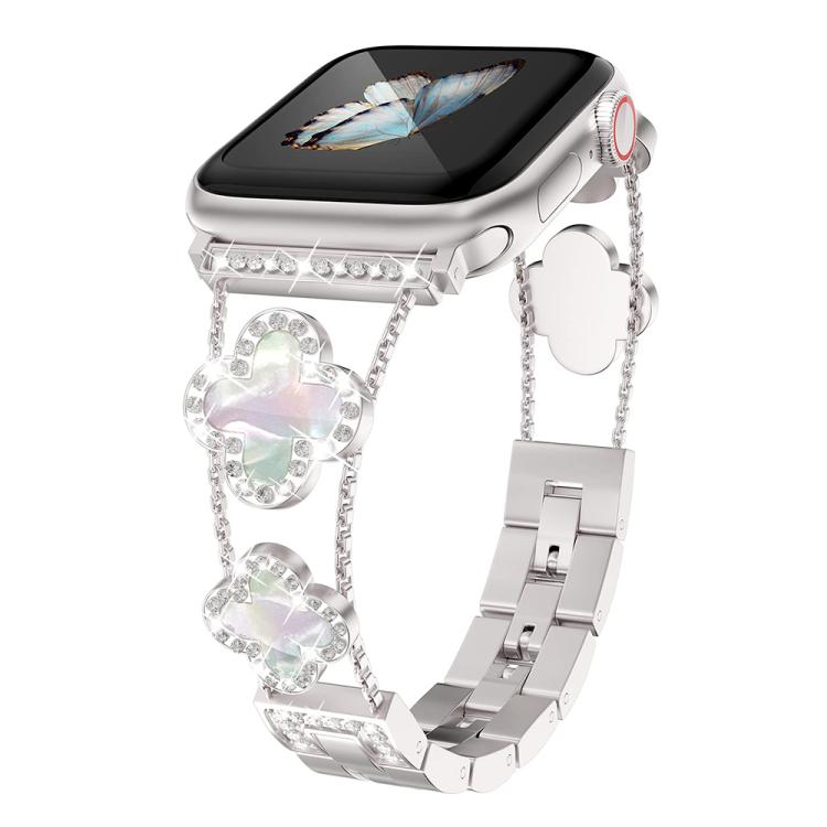 xDfind Four-leaf Clover Diamond Metal Watch Band, For Apple Watch 42 / 44 / 45 / 46 / 49mm