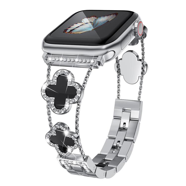 xDfind Four-leaf Clover Diamond Metal Watch Band, For Apple Watch 42 / 44 / 45 / 46 / 49mm