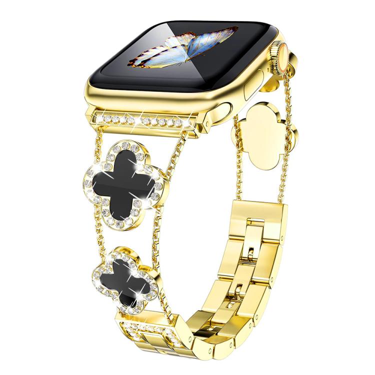 xDfind Four-leaf Clover Diamond Metal Watch Band, For Apple Watch 38 / 40 / 41 / S10 42mm