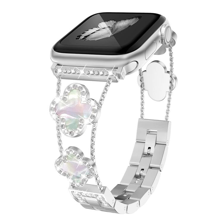 xDfind Four-leaf Clover Diamond Metal Watch Band, For Apple Watch 38 / 40 / 41 / S10 42mm