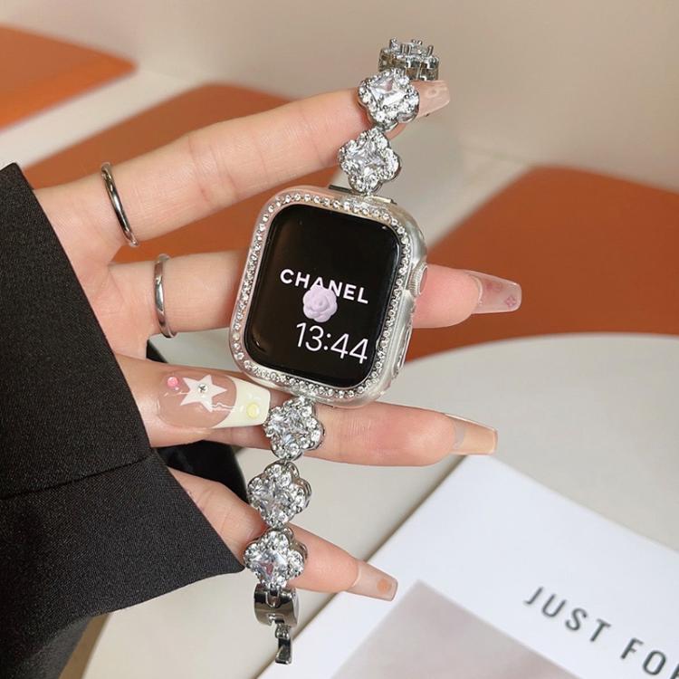 xDfind Four-leaf Clover Diamond Metal Watch Band