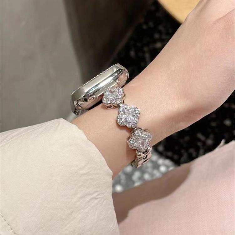 xDfind Four-leaf Clover Diamond Metal Watch Band