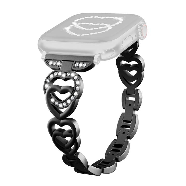 xDfind Double Heart Diamond Metal Watch Band, For Apple Watch 38 / 40 / 41 / S10 42mm