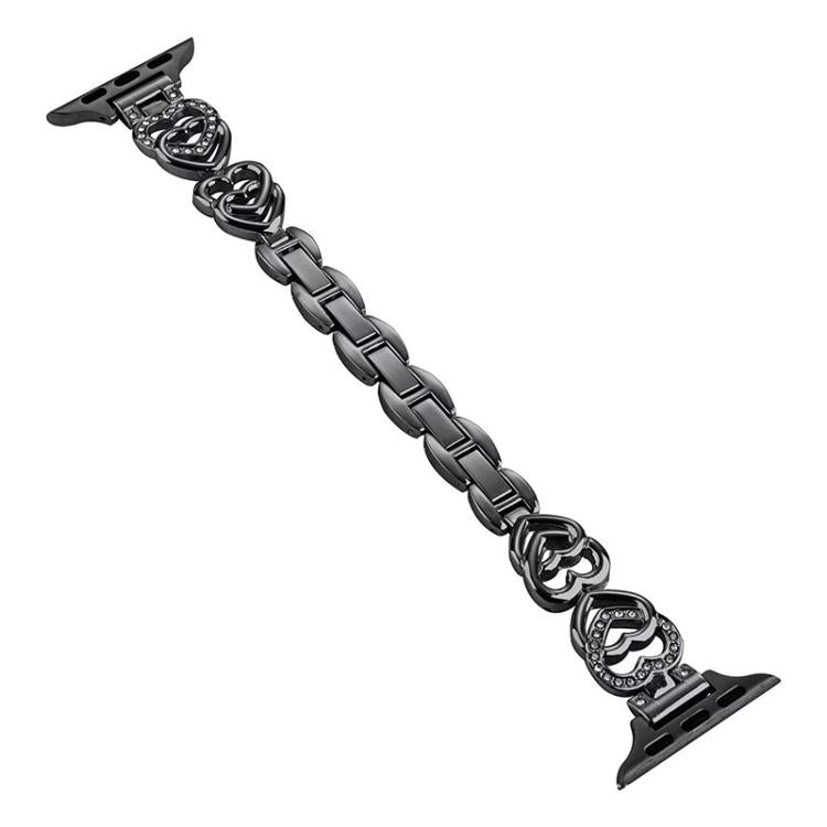 xDfind Double Heart Diamond Metal Watch Band