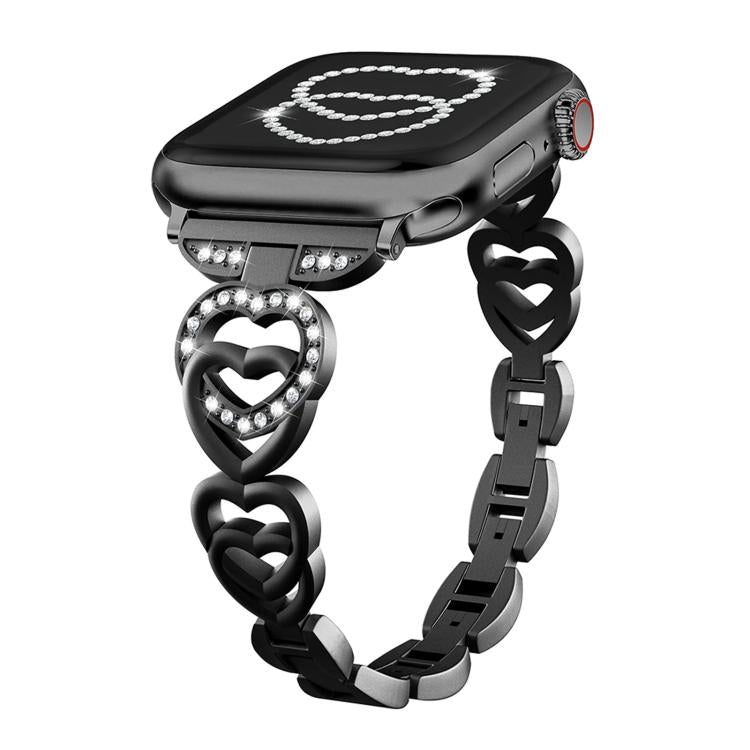 xDfind Double Heart Diamond Metal Watch Band, For Apple Watch 38 / 40 / 41 / S10 42mm