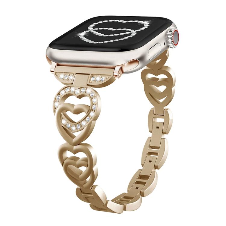 xDfind Double Heart Diamond Metal Watch Band, For Apple Watch 38 / 40 / 41 / S10 42mm