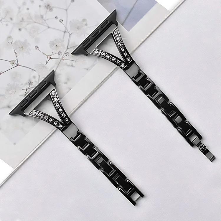 xDfind Herringbone Diamond Stainless Steel Watch Band, For Apple Watch 38 / 40 / 41 / S10 42mm