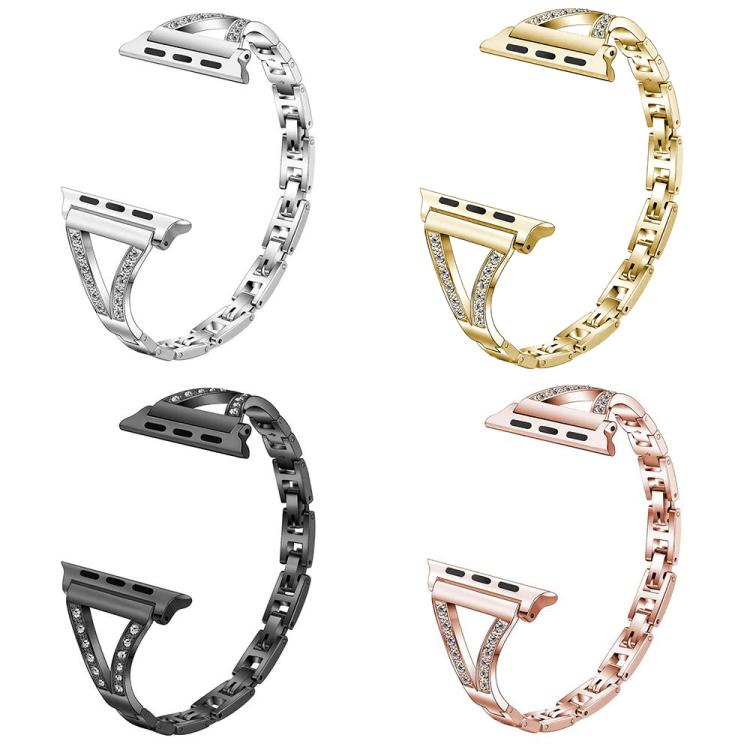 xDfind Herringbone Diamond Stainless Steel Watch Band, For Apple Watch 42 / 44 / 45 / 46 / 49mm