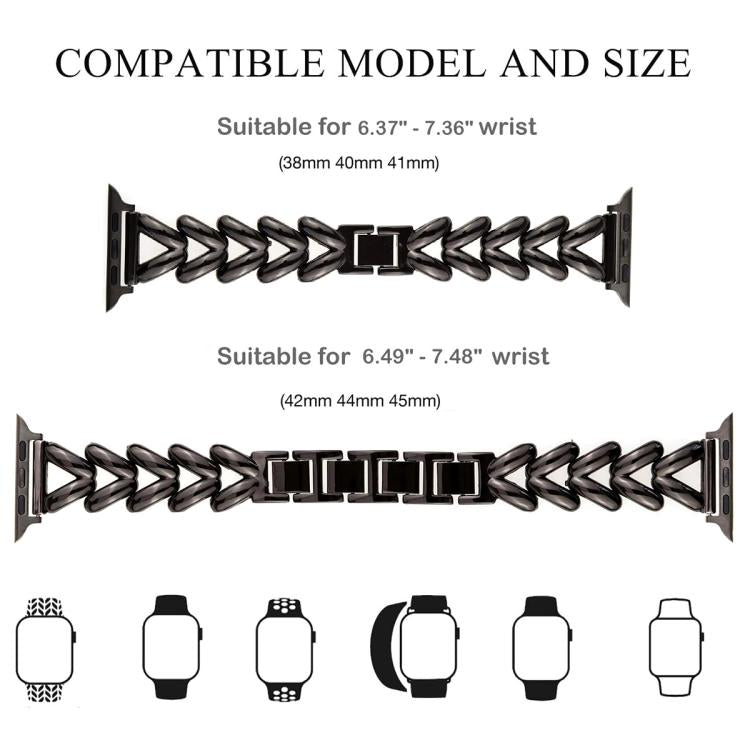 xDfind V-shaped Metal Watch Band, For Apple Watch 38 / 40 / 41 / S10 42mm