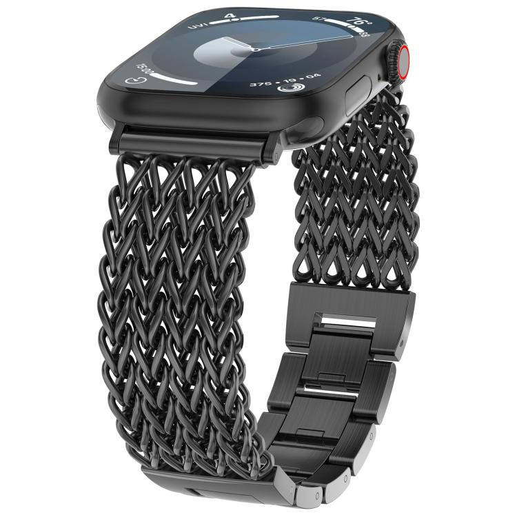 xDfind Herringbone Braided Stainless Steel Watch Band, For Apple Watch 42 / 44 / 45 / 46 / 49mm