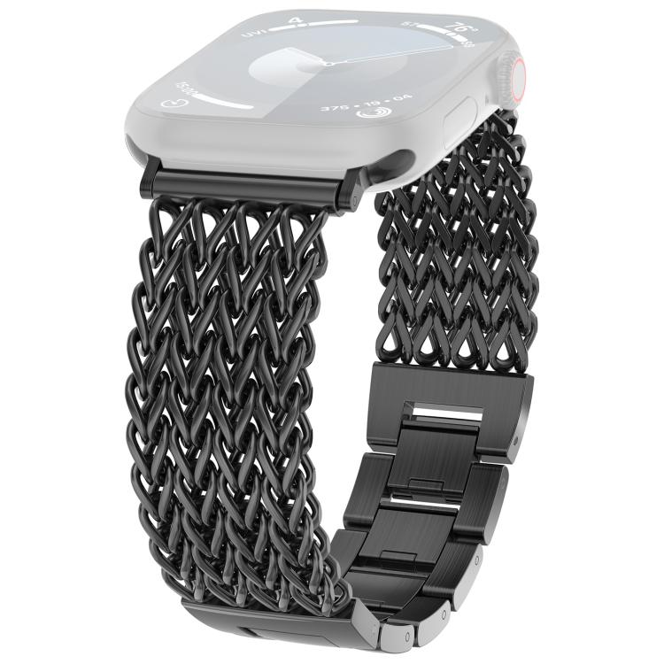 xDfind Herringbone Braided Stainless Steel Watch Band, For Apple Watch 42 / 44 / 45 / 46 / 49mm