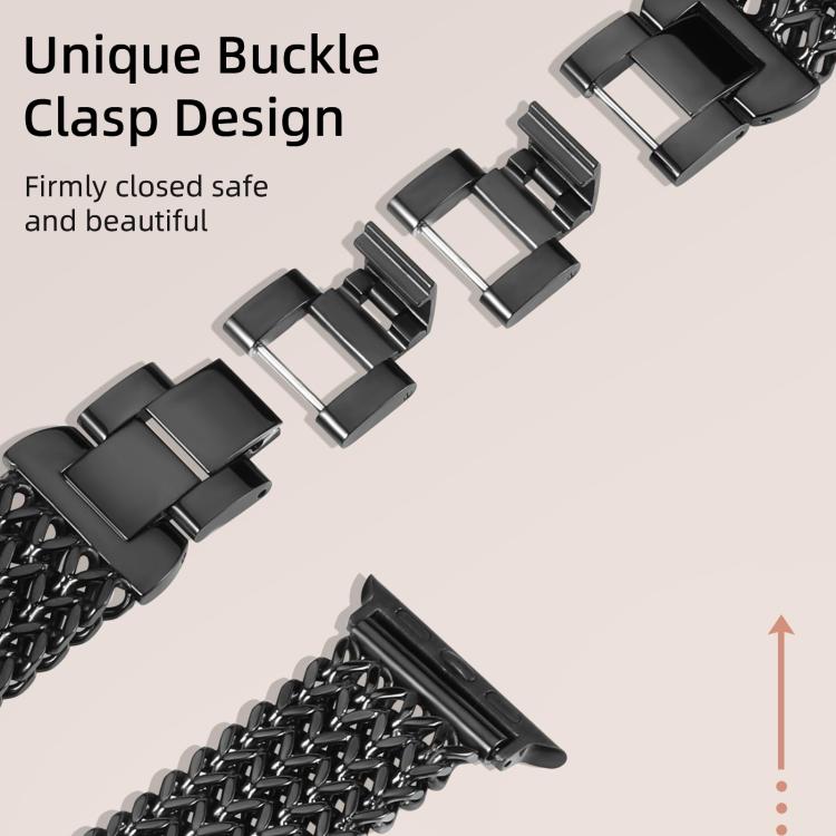 xDfind Herringbone Braided Stainless Steel Watch Band, For Apple Watch 42 / 44 / 45 / 46 / 49mm