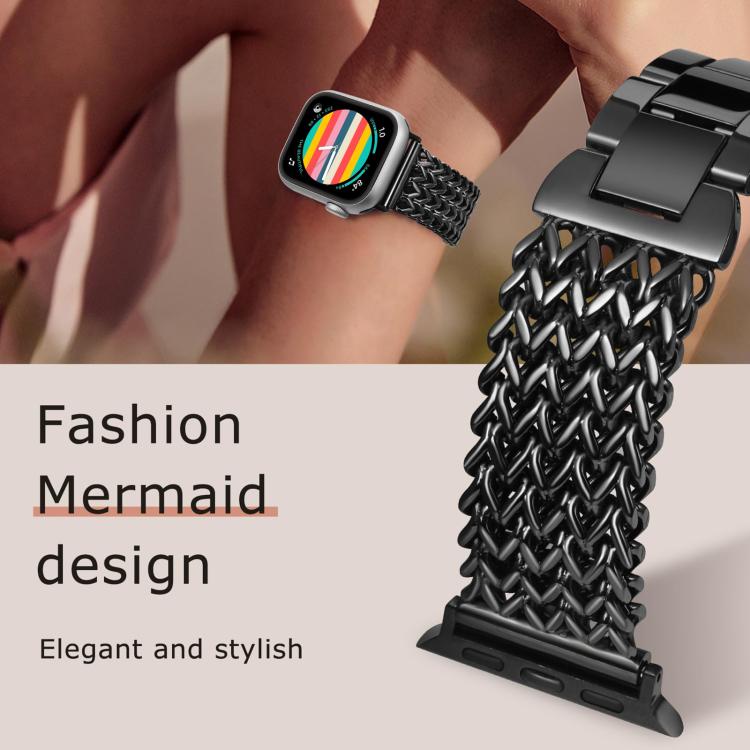 xDfind Herringbone Braided Stainless Steel Watch Band, For Apple Watch 42 / 44 / 45 / 46 / 49mm