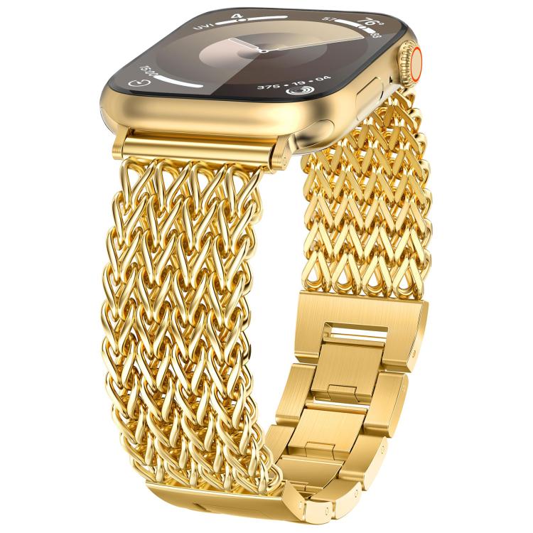 xDfind Herringbone Braided Stainless Steel Watch Band, For Apple Watch 42 / 44 / 45 / 46 / 49mm