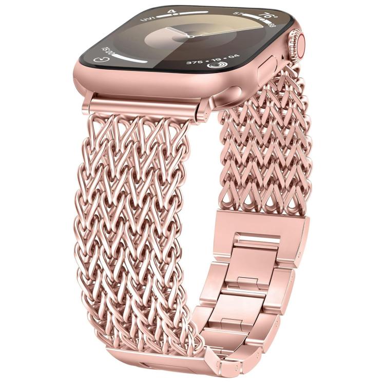 xDfind Herringbone Braided Stainless Steel Watch Band, For Apple Watch 42 / 44 / 45 / 46 / 49mm