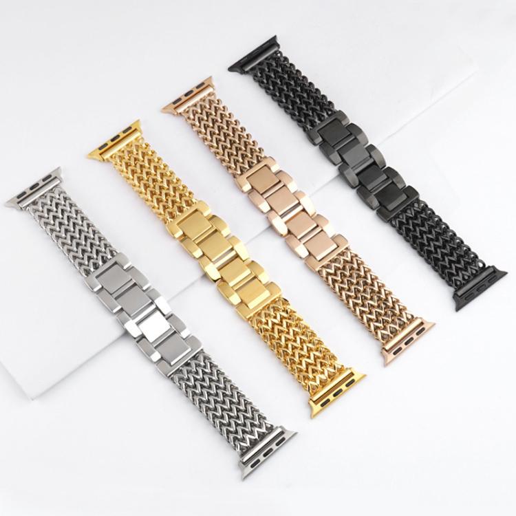 xDfind Herringbone Braided Stainless Steel Watch Band, For Apple Watch 42 / 44 / 45 / 46 / 49mm