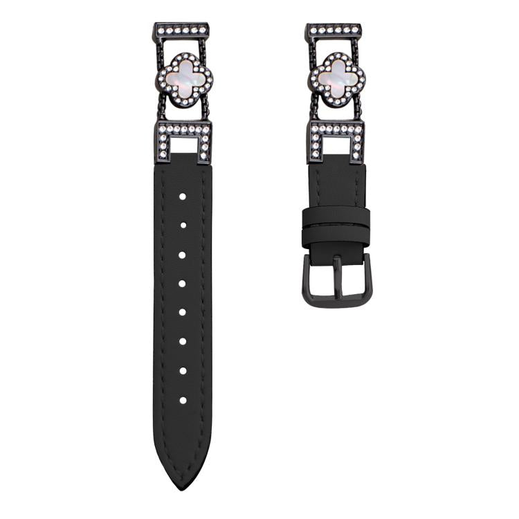 xDfind Four-leaf Clover Metal Hybrid Leather Watch Band