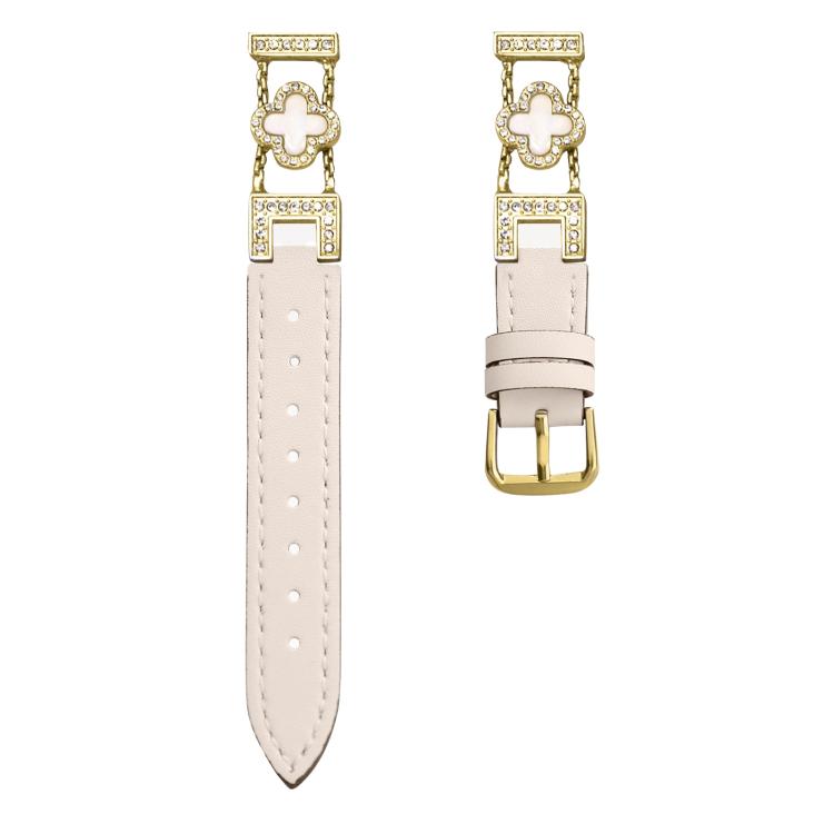 xDfind Four-leaf Clover Metal Hybrid Leather Watch Band