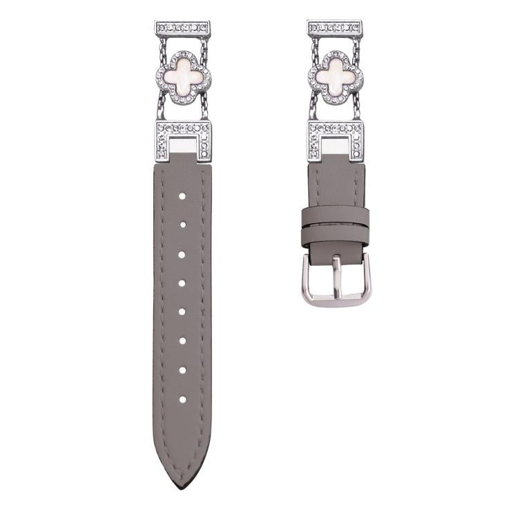 xDfind Four-leaf Clover Metal Hybrid Leather Watch Band