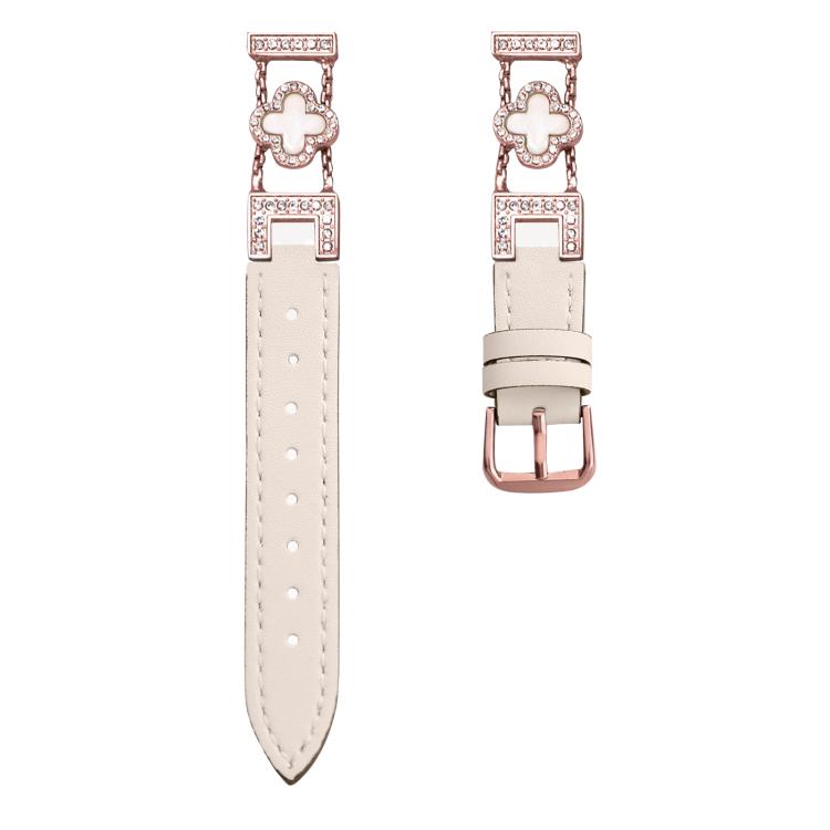 xDfind Four-leaf Clover Metal Hybrid Leather Watch Band