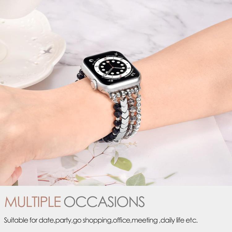 xDfind Arrow Crystal Beaded Metal Watch Band, For Apple Watch 42 / 44 / 45 / 46 / 49mm