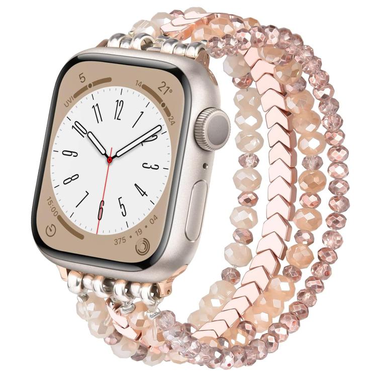 xDfind Arrow Crystal Beaded Metal Watch Band, For Apple Watch 42 / 44 / 45 / 46 / 49mm