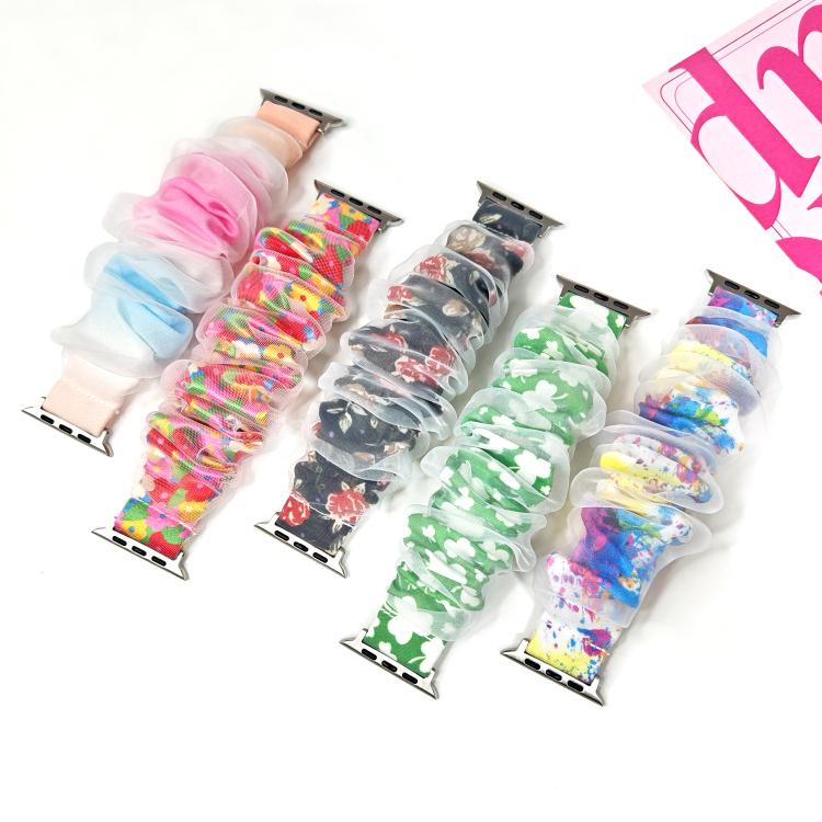 xDfind Polyester Hybrid Organza Double Layer Watch Band, For Apple Watch 42 / 44 / 45 / 46 / 49mm