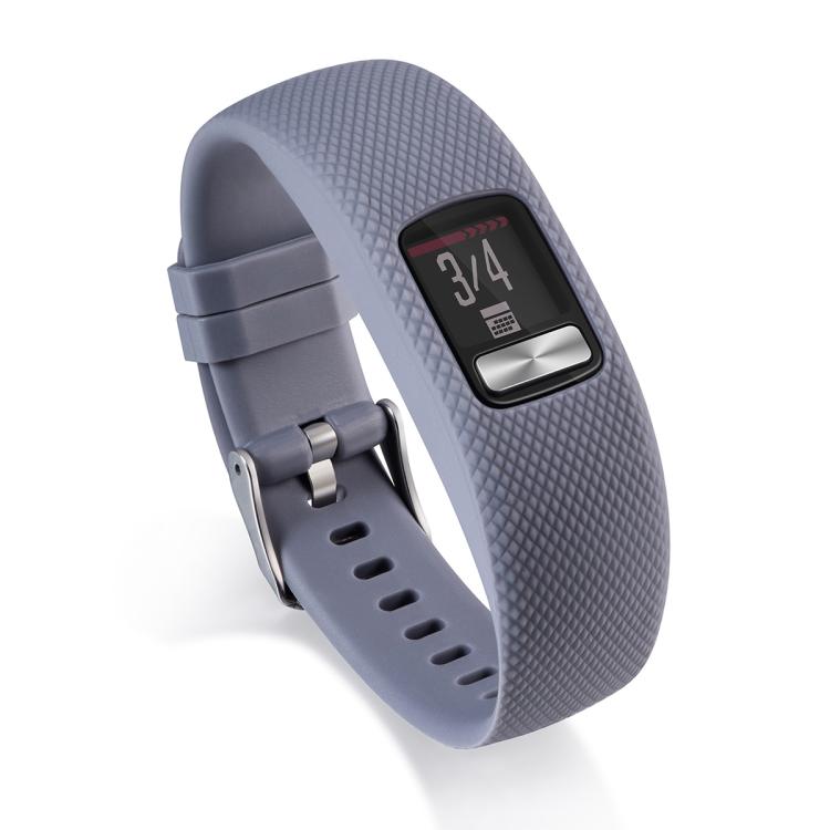 For Garmin Vivofit 4 xDfind Silver Buckle Silicone Sport Watch Band, S