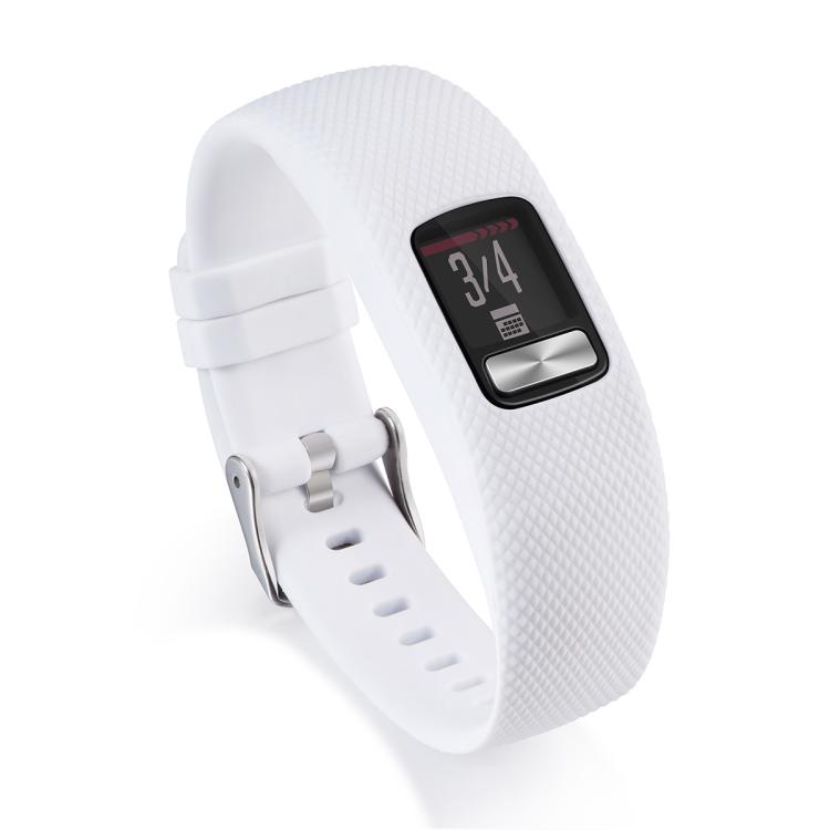 For Garmin Vivofit 4 xDfind Silver Buckle Silicone Sport Watch Band