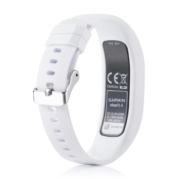 For Garmin Vivofit 4 xDfind Silver Buckle Silicone Sport Watch Band, L
