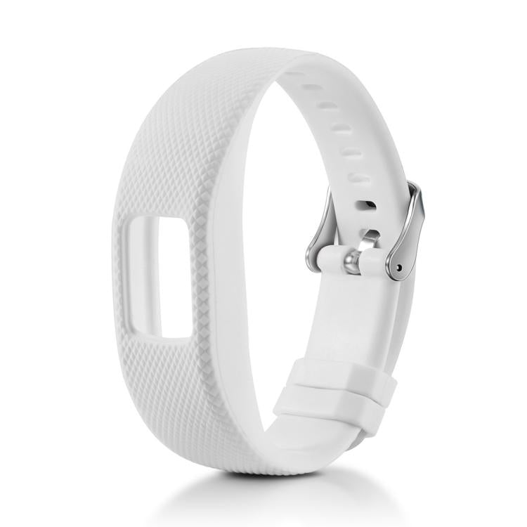 For Garmin Vivofit 4 xDfind Silver Buckle Silicone Sport Watch Band, L