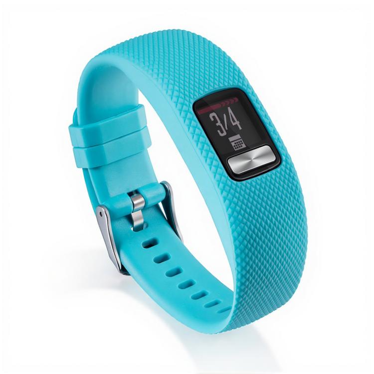 For Garmin Vivofit 4 xDfind Silver Buckle Silicone Sport Watch Band, L