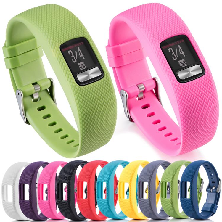 For Garmin Vivofit 4 xDfind Silver Buckle Silicone Sport Watch Band