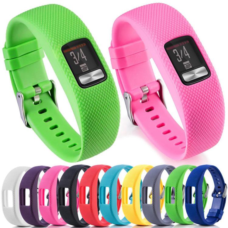 For Garmin Vivofit 4 xDfind Silver Buckle Silicone Sport Watch Band, S