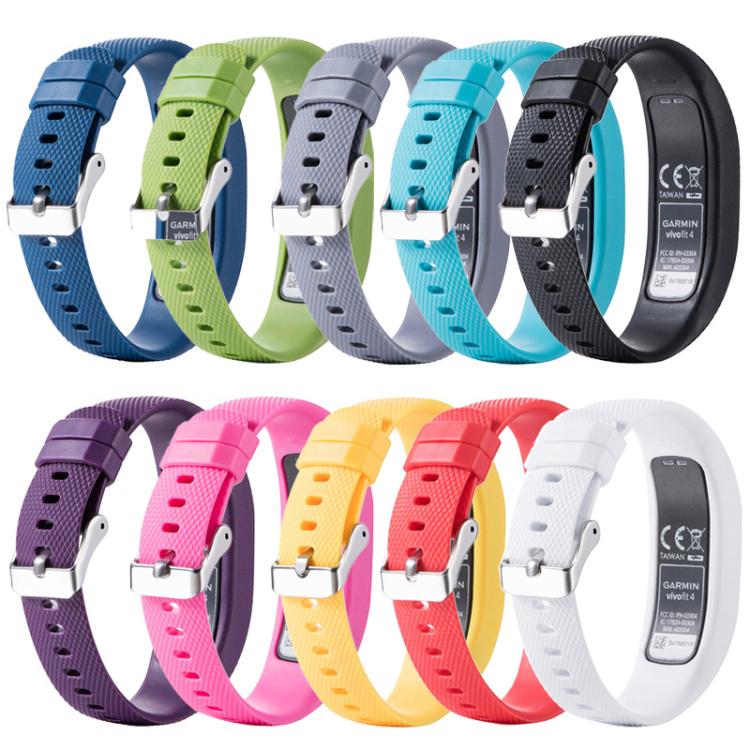 For Garmin Vivofit 4 xDfind Silver Buckle Silicone Sport Watch Band
