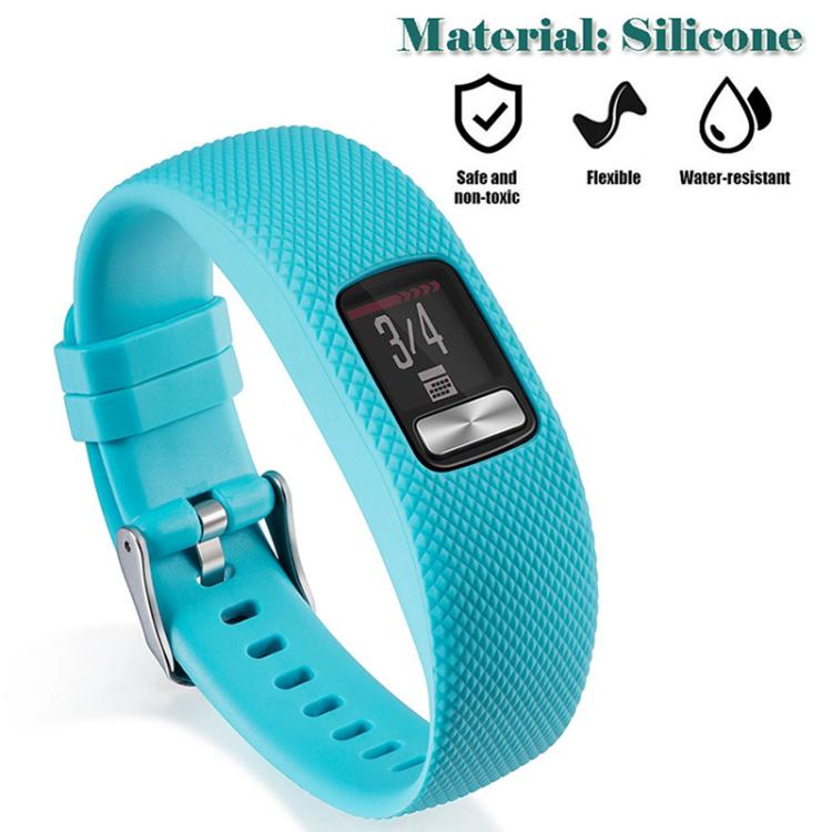 For Garmin Vivofit 4 xDfind Silver Buckle Silicone Sport Watch Band