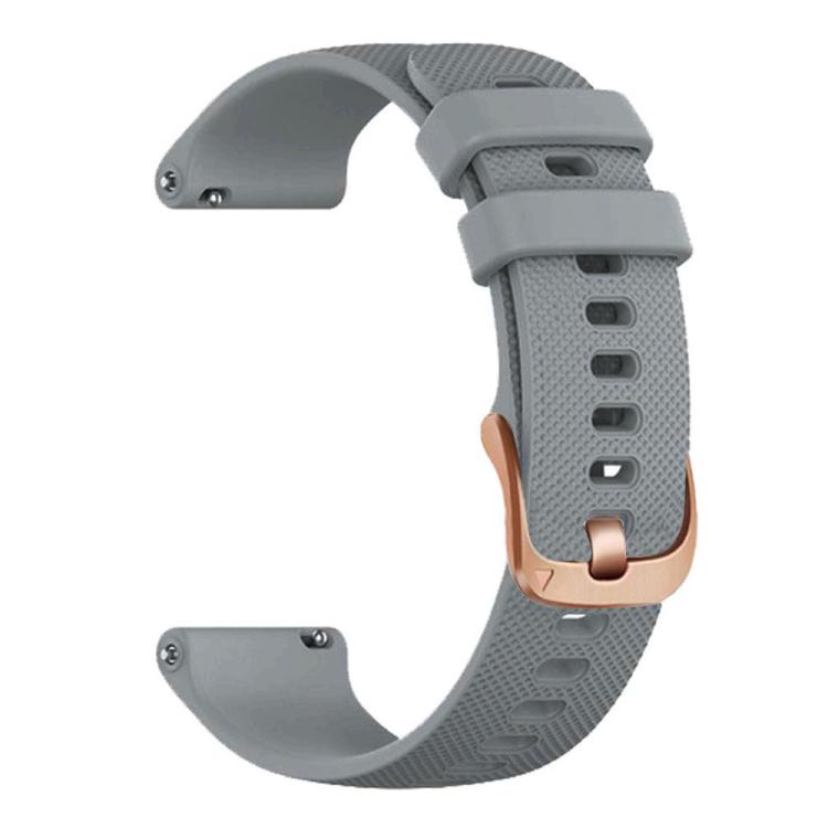 For Garmin Vivoactive 5 / Venu / Forerunner 165 xDfind Rose Gold Buckle Silicone Sport Watch Band, 18mm
