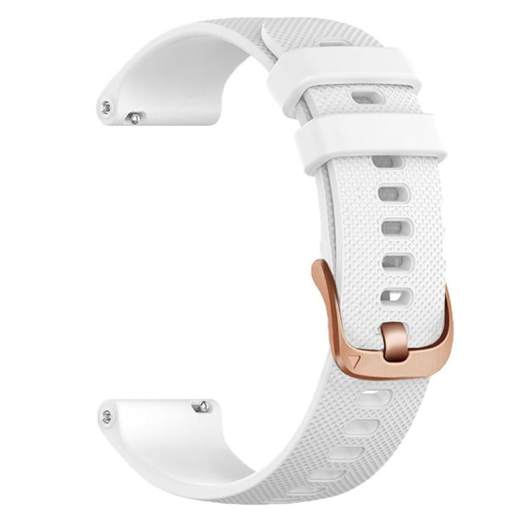 For Garmin Vivoactive 5 / Venu / Forerunner 165 xDfind Rose Gold Buckle Silicone Sport Watch Band, 20mm