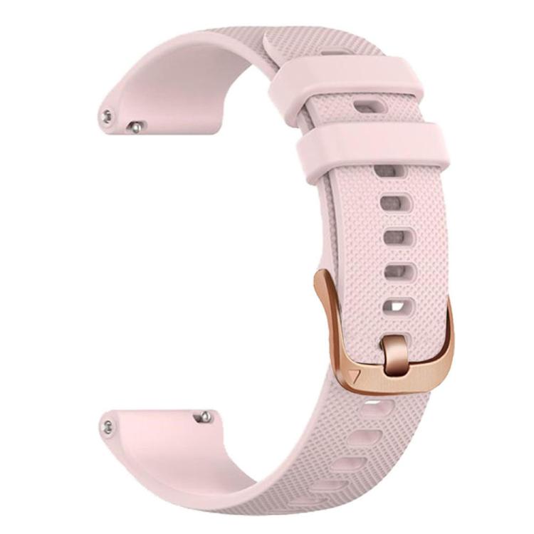 For Garmin Vivoactive 5 / Venu / Forerunner 165 xDfind Rose Gold Buckle Silicone Sport Watch Band, 20mm