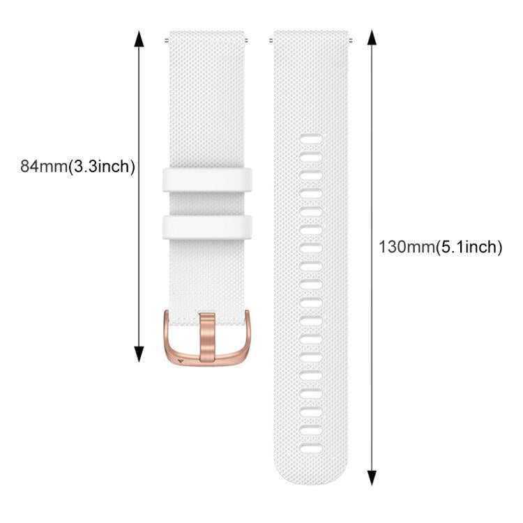 For Garmin Vivoactive 5 / Venu / Forerunner 165 xDfind Rose Gold Buckle Silicone Sport Watch Band, 22mm