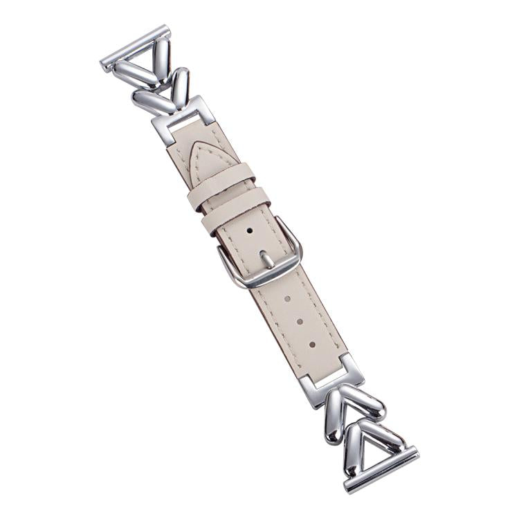 xDfind V-shaped Metal Hybrid Leather Watch Band