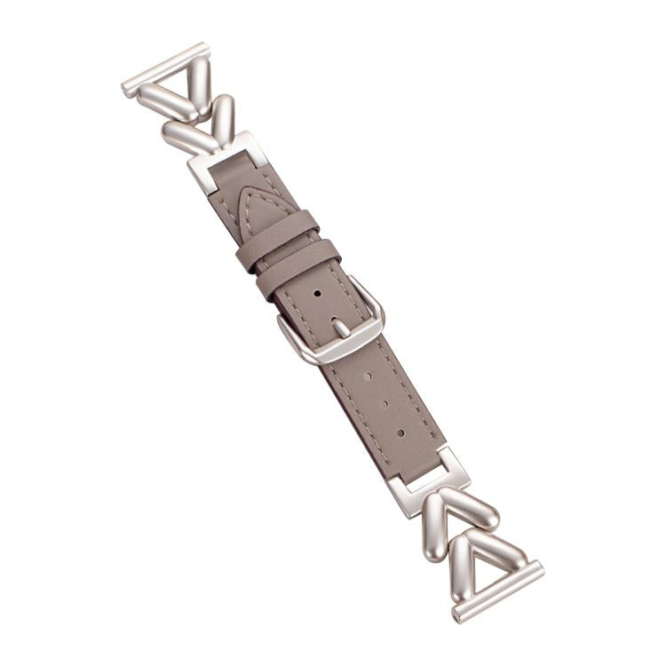 xDfind V-shaped Metal Hybrid Leather Watch Band