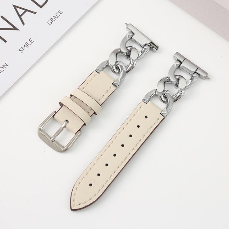 xDfind Denim Chain Metal Hybrid Leather Watch Band
