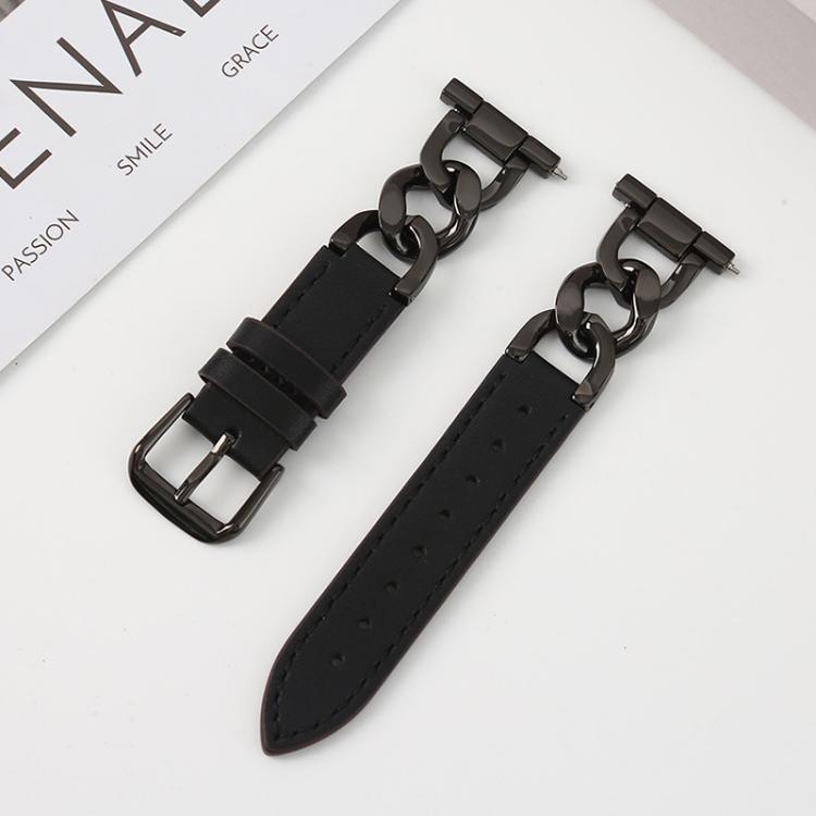 xDfind Denim Chain Metal Hybrid Leather Watch Band