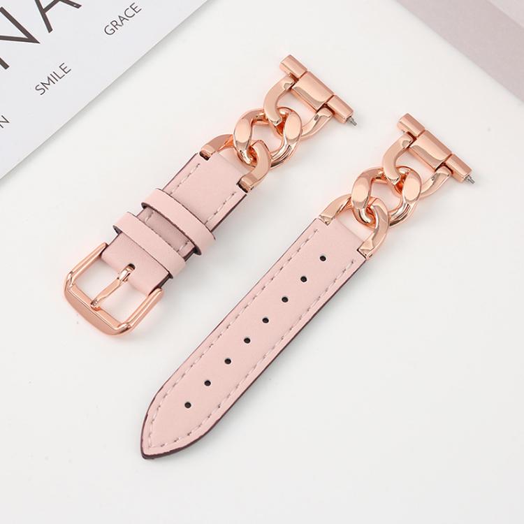 xDfind Denim Chain Metal Hybrid Leather Watch Band
