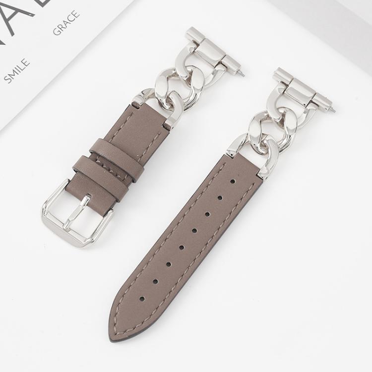 xDfind Denim Chain Metal Hybrid Leather Watch Band