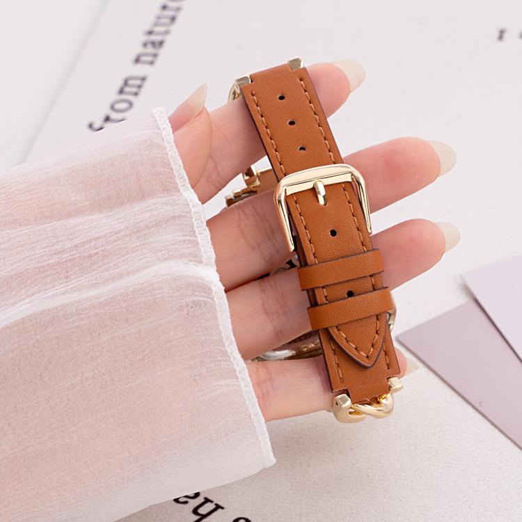 xDfind Denim Chain Metal Hybrid Leather Watch Band