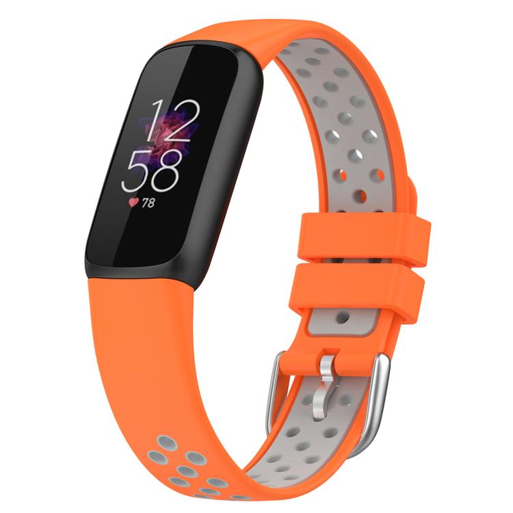 xDfind Breathable Holes Two-color Silicone Watch Band, For Fitbit Luxe