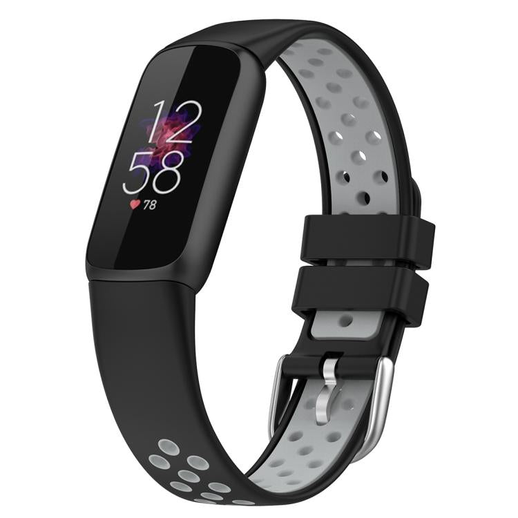 xDfind Breathable Holes Two-color Silicone Watch Band, For Fitbit Luxe