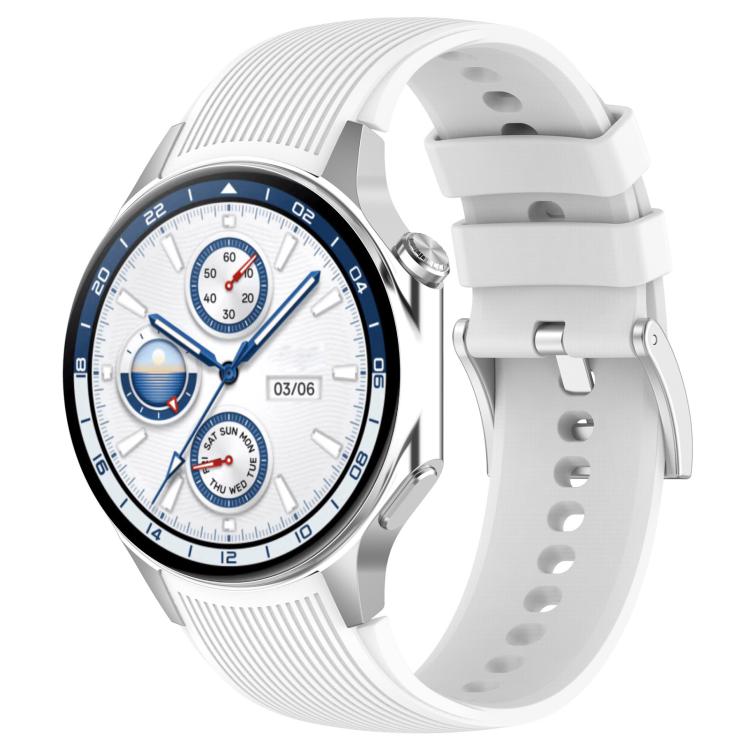 xDfind Silver Buckle Silicone Watch Band